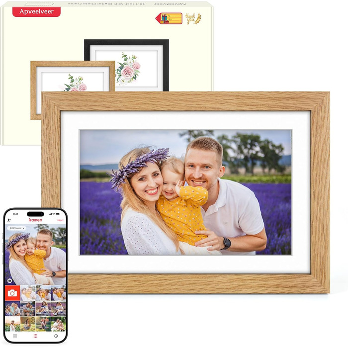 Цифровий фоторамка з дерева, Wi-Fi, 32GB, 10.1