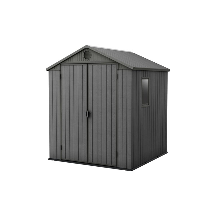 Садовий будиночок KETER Darwin 2,8 м² сірий (6x6) з Evotech пластику, з дверима та вентиляцією, 25x184x205 см