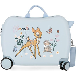 Дитяча валіза Disney Bambi Before The Bloom, синя, 50x38x20 см, ABS-пластик, кодовий замок, 34 л, 3 кг, 4 колеса, ручна поклажа