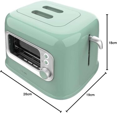 Тостер Cecotec RetroVision Vertical 700W, 2 слоти, ретро-дизайн, зелений