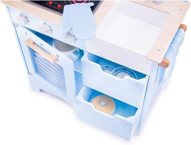 Дитяча дерев'яна кухня New Classic Toys Bon Appétit у стилі Делфтського фарфору, синя, рольова гра