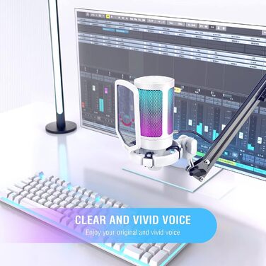Ігровий USB мікрофон FIFINE для ПК, PS4, PS5, Mac з підставкою, кнопкою вимкнення звуку, поп-фільтром, антивібраційним кріпленням, для стрімінгу, подкастів, студії