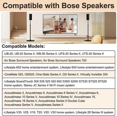 Стійка для акустичних систем Bose з кріпленням Slideconnect, сумісна з Bose Surround 700, OmniJewel, Lifestyle 650, CineMate GS II