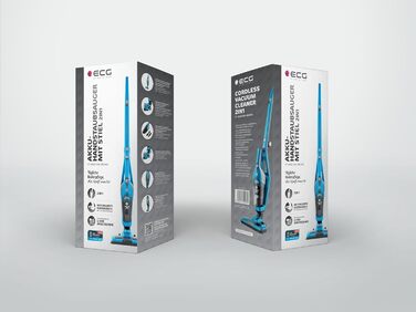 Акумуляторний вертикальний пилосос ECG VT 4520 2в1, синій