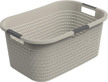 Пластиковий кошик для білизни Rotho Country 40 л, BPA-free, бежевий