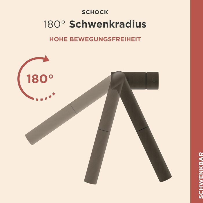 Кухонний змішувач SCHOCK Epos Bronze — висувна лійка, поворот на 360°, одноважільний кран для мийки, бронзовий
