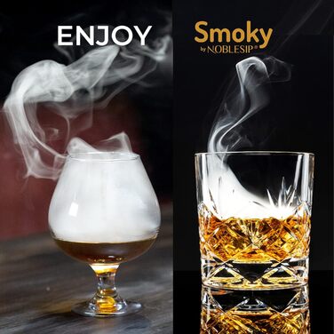 Набір для копчення віскі Smoky NOBLESIP з ліхтарем та дерев'яною стружкою - преміум подарунковий набір для копчення віскі, бурбону та коктейлів