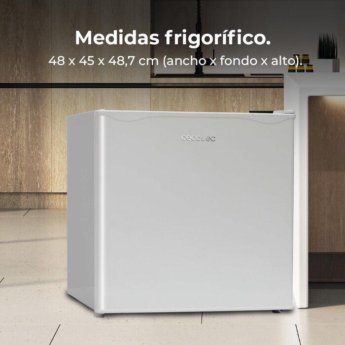 Міні-холодильник Cecotec GrandCooler 20000 L 46л, білий, тиха робота, енергозберігаючий, реверсивні дверцята, 48,7×48 см