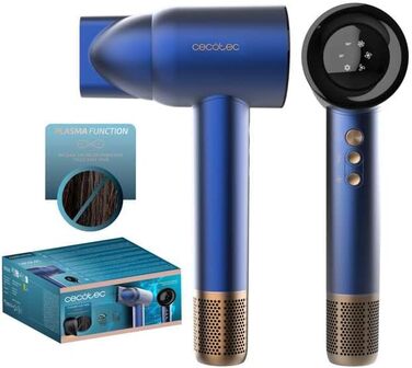 Фен Cecotec IoniCare RockStar Nano IonTech Blue з плазмою, 110 000 обертів/хв, дисплеєм та інтелектуальним контролем температури