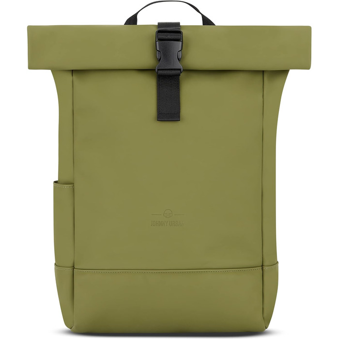 Рюкзак Johnny Urban Harvey Medium ролтоп, 15 л, водостійкий, оливковий, з відділенням для ноутбука, універсальний для міста, роботи, навчання, матове PU-покриття