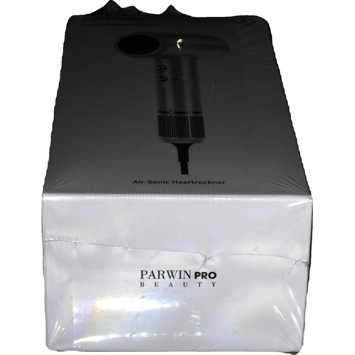 Фен Air-Sonic PARWIN PRO BEAUTY з HD-LED дисплеєм, безщітковий мотор 110 000 об/хв, 200 млн негативних іонів, потужний повітряний потік 25 м/с, швидке сушіння, тихий, шампань-сріблястий