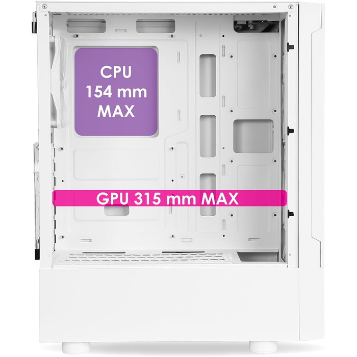 Корпус для ПК EMPIRE GAMING Sapphire ARGB середній Tower ATX/mATX/ITX, білий, з бічною панеллю із загартованого скла, 3 ARGB вентилятори 120 мм, MB Sync