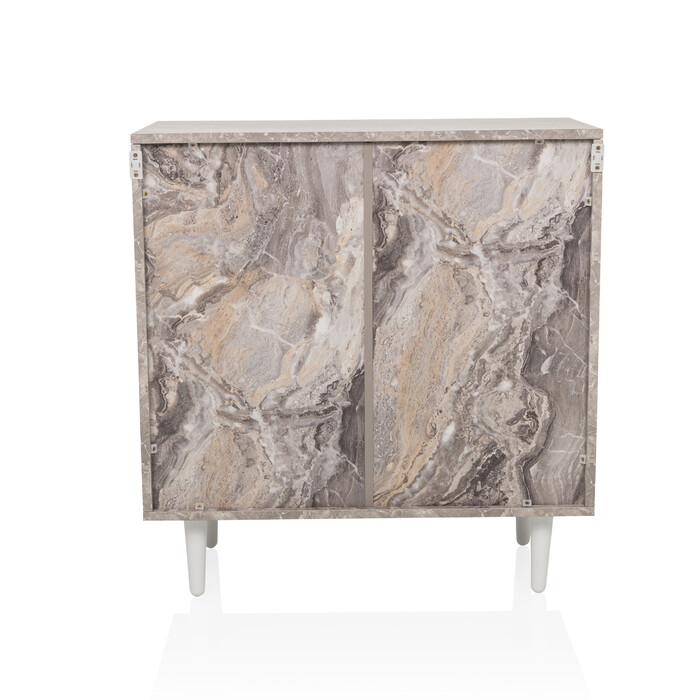 Сервант / комод LYKKJA 76x39,5x76 см 2 шухляди 2 двері коричневий/білий hjh LIVING