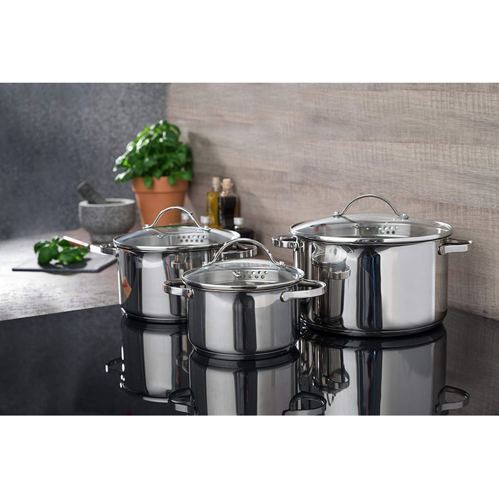 Каструля axentia Pado з кришкою, нержавіюча сталь, індукційна, 3 л, 20 см