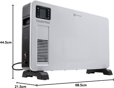 Електричний конвектор Heidenfeld EK100, 2300 Вт, з пультом, таймером і LCD-дисплеєм, для обігріву до 40 м²