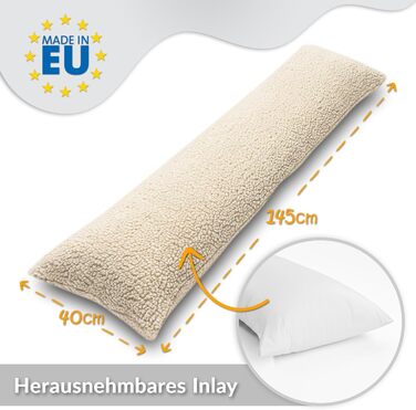 Подушка для вагітних та сну Body Pillow з тканини букле, 40x145 см, колір Pumpkin (Гарбуз), сертифікат Oeko-Tex