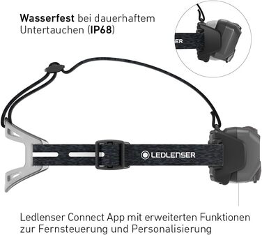 Ліхтар налобний Ledlenser HF8R Signature, 2000 люмен, водонепроникний, RGB, акумуляторний, чорний, для туризму та активного відпочинку