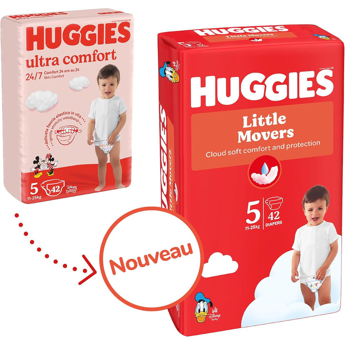 Дитячі підгузки Huggies Little Movers Disney Ultra Comfort, розмір 5, 126 шт. (3х42)