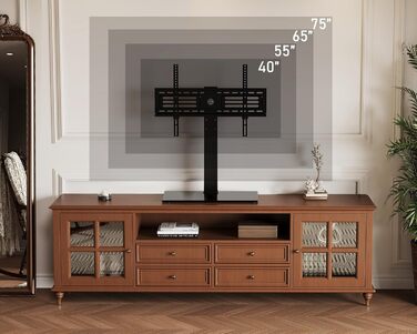 Підставка для телевізора FITUEYES 40-75'' (LCD/LED/OLED/Plasma), до 40 кг, регулювання висоти, VESA 600x400 мм, для плоских і вигнутих екранів