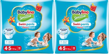 Підгузки для плавання Babylino Sensitive для басейну та моря, розмір 4-5 (9-15 кг), 84 шт