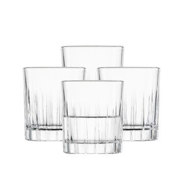 Набір склянок SCHOTT ZWIESEL Stage (8 шт.): 4 келихи для лонг-дрінків та 4 склянки для віскі з рельєфом, кришталь, придатні для миття в посудомийній машині