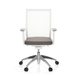 Офісне крісло / Поворотне крісло ASPEN WHITE Сітка Тканина Прозора / Тканина сидіння Сірий hjh ОФІС