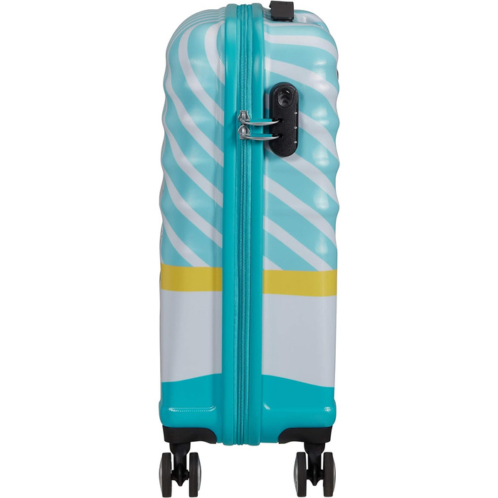 Дитяча валіза American Tourister Wavebreaker Disney Mickey Blue Kiss 55 см 36 л, багатобарвна, жорсткий чемодан на колесах, спінер для дітей