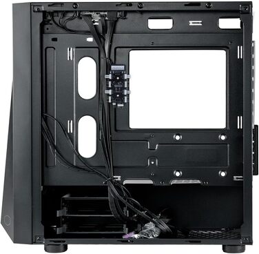 Корпус для ПК Cooler Master CMP 320 Mini-Tower, чорний, Micro-ATX, скляна бічна панель, 2x 120 мм ARGB вентилятори, підтримка різних компонентів, з кришкою для блоку живлення