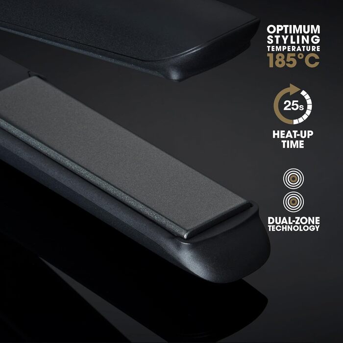 ghd gold – професійний випрямляч для волосся, 185°C, двозонна технологія, для випрямлення, завивки та хвиль, чорний, стара упаковка