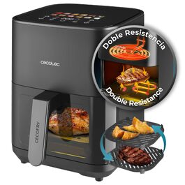 Аерофритюрниця Cecotec Cecofry & Grill Duoheat 4000, 4л, 1900Вт, з грилем та подвійним нагрівальним елементом, чорна