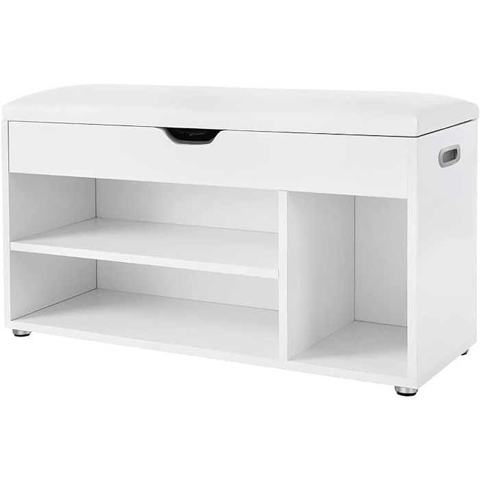 Обувниця з сидінням Songmics, 80 x 44 x 30 см, біла