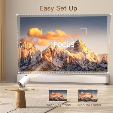 Портативний проєктор LYNCAST HY300 Pro з Wi-Fi, Bluetooth та Android 11. Підтримка 1080P/4K, поворотний на 180°, для домашнього кінотеатру та використання на відкритому повітрі