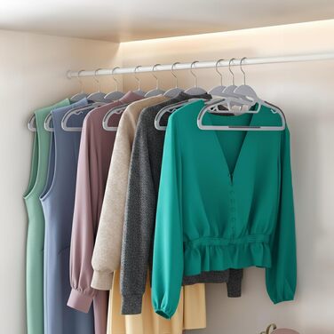 Набір протиковзаючих вішалок для одягу Relaxdays з гумовим покриттям та тримачем для краваток, U-подібна форма, сірі, 20 шт.