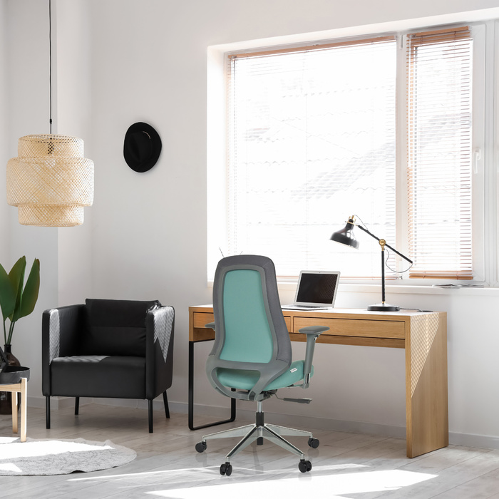Офісне крісло / поворотне крісло HENFIELD G тканина світло-блакитний hjh OFFICE