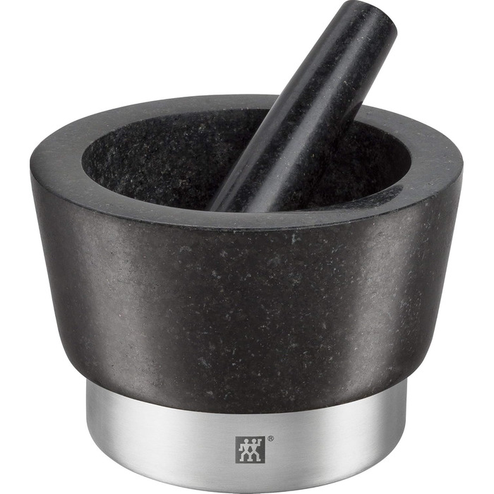 Набір Zwilling Spices: ступка з товкачиком (граніт, 11 см) та сито (нержавіюча сталь, 16 см)