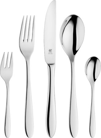 Столовий набір ZWILLING Style на 6 персон, 30 предметів, полірована нержавіюча сталь 18/10, преміум-якість, сріблястий, екологічна упаковка без пластику