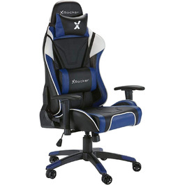 Ігрове крісло X Rocker Agility, ергономічне, офісне, з підлокітниками, гойдалкою, поворотне, регульоване по висоті, синьо-чорне
