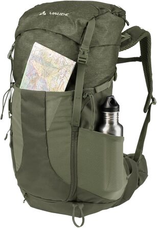 Туристичний рюкзак VAUDE Brenta 36+6 л, водонепроникний, унісекс, з дощовиком, зручний трекінговий рюкзак з органайзером, колір хакі