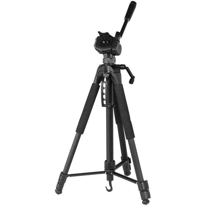 Hama штатив для камери Action 165 3D, легкий фотоштатив 61-165 см, трипод з 3D-головкою, тримачем для смартфона, для дзеркальних камер Canon/Nikon/Sony, чорний