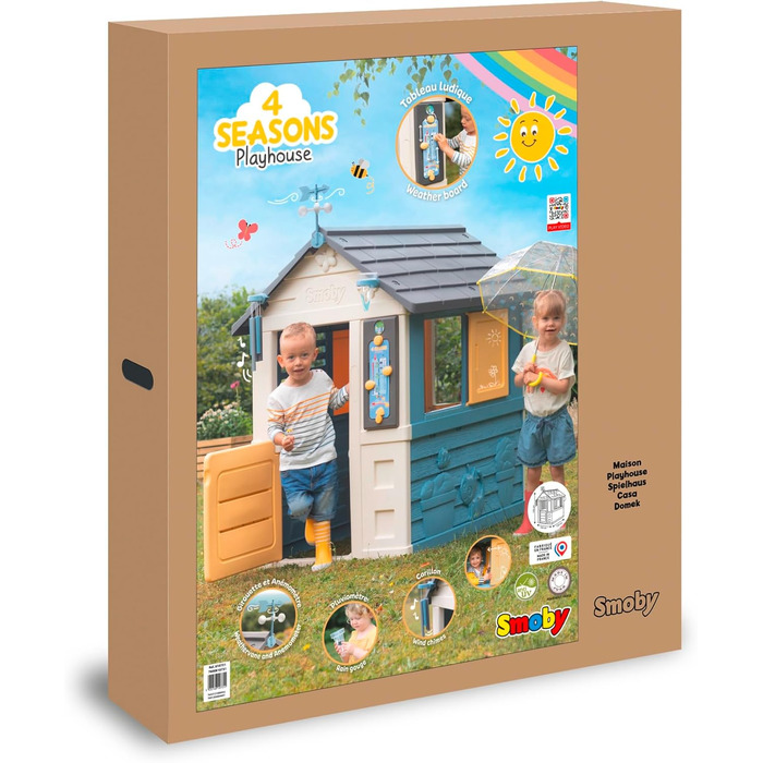 Дитячий будиночок Smoby Life 4 Сезони 103x122x143 см - для ігор та навчання про погоду та пори року, від 2 років
