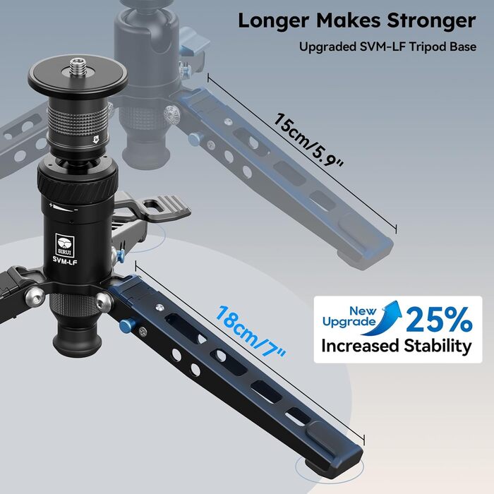 Монопод SIRUI SVM-165P Rapid System, карбоновий, 165 см, з педаллю, швидка фіксація, компактний, до 10 кг