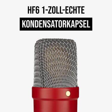 Конденсаторний мікрофон RØDE NT1 Signature Series з великою діафрагмою, антивібраційним кріпленням, поп-фільтром та XLR-кабелем для музики, вокалу, стрімінгу та подкастингу (червоний)