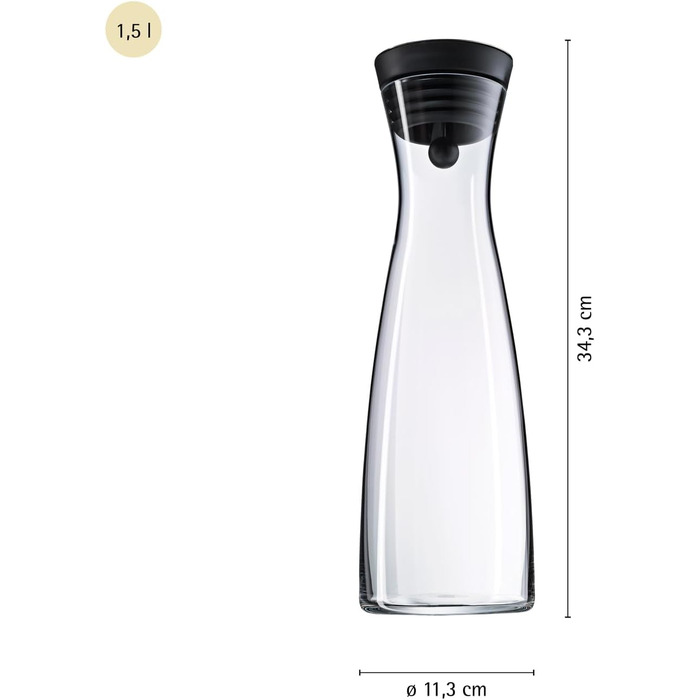 Скляна карафа WMF Basic 1,5 л з кришкою та ситом для льоду та фруктів