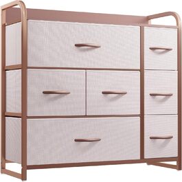YITAHOME комод для зберігання, 7 тканинних шухляд з ручками, рожевий