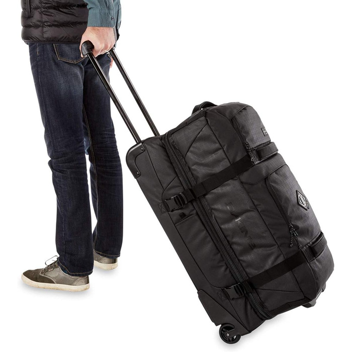 Дорожня валіза на колесах Dakine Split Roller 85L, чорна, містка, з розділеними відділеннями, спортивна сумка для подорожей