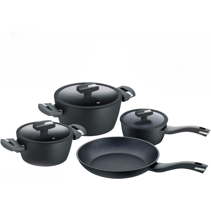 Набір каструль Berndes Balance Enduro 7 предметів, індукційні, з антипригарним покриттям і скляними кришками