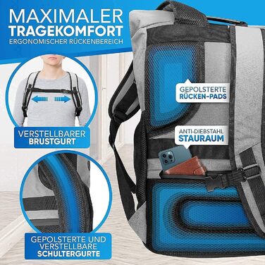Рюкзак invilus Rolltop для жінок і чоловіків з переробленого пластику, для ноутбука, міський, шкільний, університетський