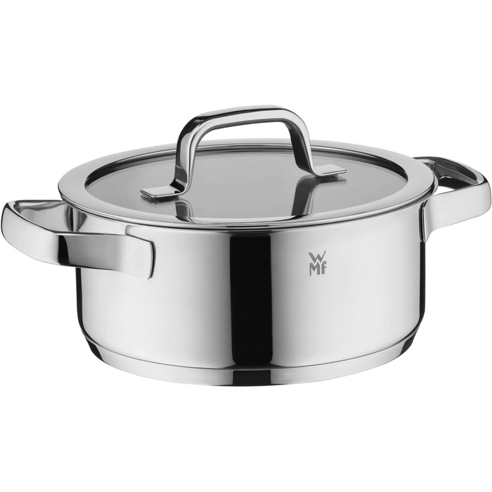 Набір каструль WMF Compact Cuisine 5 предметів, індукційний, нержавіюча сталь, з кришками, полірований Cromargan, без покриття, з внутрішньою шкалою
