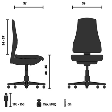 Дитячий письмовий стілець / дитячий стілець KIDDY CLASSIC тканина зелений hjh OFFICE