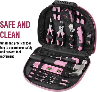 Набір інструментів WORKPRO Pink 103 предмети в сумці для дому та ремонту - ідеальний подарунок для майстра DIY